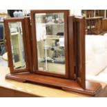 Mahogany free standing bifold dressing table mirror by Feather and Black. This lot is not