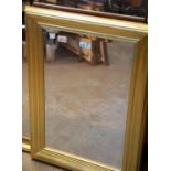 Small bevelled edge gilt framed mirror, 57 x 80 cm. This lot is not available for in-house P&P