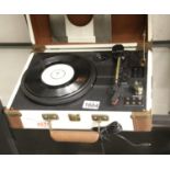 Cream GPO ambassador briefcase 3 speed record player USB recorder with built in stereo speakers,