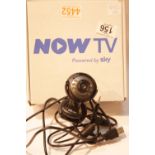 Boxed NowTV box and webcam. P&P Group 1 (£14+VAT for the first lot and £1+VAT for subsequent lots)