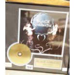 Black Sabbath Reunion 24 Kt gold plated CD, mounted and framed with CoA from California Gold. P&P