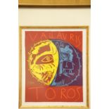 Pablo Picasso 1881-1973 Toros Vallauris original lithograph in colours on thick wove paper, framed