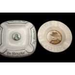 Two Doulton ashtrays/Churchill and De-Reszke cigarettes. P&P Group 2 (£18+VAT for the first lot