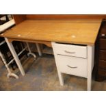 Large two drawer painted desk, 120 x 69 cm. This lot is not available for in-house P&P