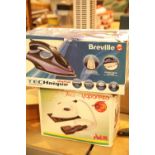 Breville digital iron and an Inox Vaporetto example. P&P Group 3 (£25+VAT for the first lot and £5+