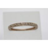9ct gold diamond set full eternity ring. Size P/Q. P&P Group 1 (£14+VAT for the first lot and £1+VAT