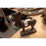 Cast iron deer figurine, H: 29 cm. P&P Group 2 (£18+VAT for the first lot and £3+VAT for