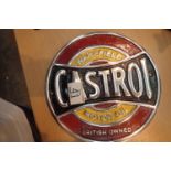 Cast iron Castrol sign, L: 20 cm. P&P Group 2 (£18+VAT for the first lot and £3+VAT for subsequent