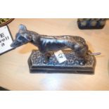 Cast iron dog figurine, H: 17 cm. P&P Group 2 (£18+VAT for the first lot and £3+VAT for subsequent