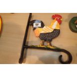 Cast iron wall mounted Cockerel, H: 27 cm. P&P Group 2 (£18+VAT for the first lot and £3+VAT for