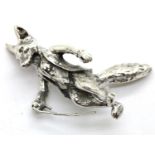 Sterling silver standing fox, 12.3g. H: 3.5cm P&P Group 1 (£14+VAT for the first lot and £1+VAT