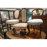 Three Victorian single dining chairs. This lot is not available for in-house P&P.