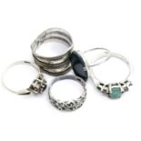 Five assorted sterling silver rings, various sizes. P&P Group 1 (£14+VAT for the first lot and £1+