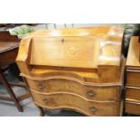 Modern drop front bureau with two drawers. This lot is not available for in-house P&P.