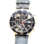 Sekonda gents Quartz wristwatch with date aperture on a leather strap. P&P Group 1 (£14+VAT for