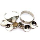 Three silver bangles and bracelets, 114g. P&P Group 1 (£14+VAT for the first lot and £1+VAT for