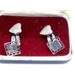 Two pairs of sterling silver cufflinks, 16g. P&P Group 3 (£25+VAT for the first lot and £5+VAT for