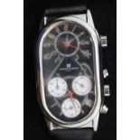 Charles Jourdan boxed steel cased unisex wristwatch with date aperture. P&P Group 1 (£14+VAT for the