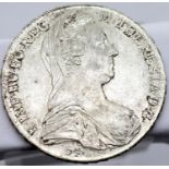 1780 - Solid Silver restrike of Maria Theresa Thaler. P&P Group 1 (£14+VAT for the first lot and £