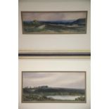 Two framed and glazed original watercolour paintings dated 1921, artist Cyril Fitzroy, 33 x 15 cm