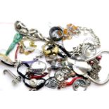 Collection of silver and white metal (presumed silver) jewellery, including rings, earrings and