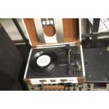 Cream GPO ambassador briefcase 3 speed record player USB recorder with built in stereo speakers,