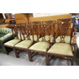 Set of 6+2 antique high back dining chairs. This lot is not available for in-house P&P.