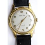 Vintage Bentley gentleman's wristwatch on leather strap. P&P Group 1 (£14+VAT for the first lot