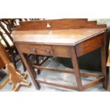 Early 20thC oak single drawer console table, L: 113 cm. This lot is not available for in-house P&P