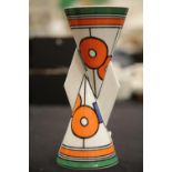 Clarice Cliff Yo-Yo vase, H: 23 cm. P&P Group 3 (£25+VAT for the first lot and £5+VAT for subsequent