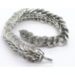 White metal Tibetan silver scaled dragon bracelet. P&P Group 1 (£14+VAT for the first lot and £1+VAT