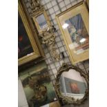 Square bevelled edge mirror in a tall gilt surround and another mirror, This lot is not available