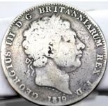 1819 - Silver Crown of Mad King George III - LIX on edge. P&P Group 1 (£14+VAT for the first lot and