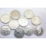 Collection of collectable 50p coins. P&P Group 1 (£14+VAT for the first lot and £1+VAT for