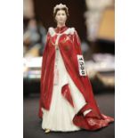 Royal Worcester figurine, the Queens 80th birthday and five Large Royal Doulton character jugs. P&
