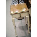 Small single drawer mahogany bedside table with glass top. This lot is not available for in-house