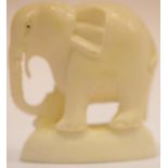 Ghanian ivory elephant purchased during WWII, L: 7 cm. P&P Group 1 (£14+VAT for the first lot and £
