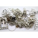 Quantity of heavy white metal chains and bracelets. P&P Group 1 (£14+VAT for the first lot and £1+