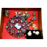 Boxed pair of Butler and Wilson earrings, and a selection of unboxed Butler and Wilson jewellery