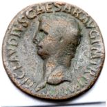 Roman Bronze AE2 As - Tiberius Claudius with Libertas reverse. P&P Group 1 (£14+VAT for the first