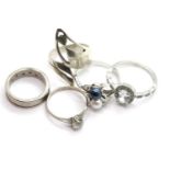 Five assorted sterling silver rings, various sizes. P&P Group 1 (£14+VAT for the first lot and £1+