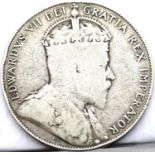 1910 - Canadian Silver 50 Cents - King Edward VII. P&P Group 1 (£14+VAT for the first lot and £1+VAT