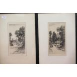 Pair of vintage lithograph pictures signed by artist. This lot is not available for in-house P&P