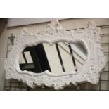 Large fancy wall mirror with plaster surround. L: 110 cm. Not available for in-house P&P