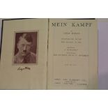 Adolf Hitler "Mein Kampf", cloth bound, English edition. Dated 1943 by inscription to inside