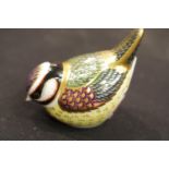 Royal Crown Derby Blue Tit gold stopper, signed in gold, L: 8 cm. P&P Group 1 (£14+VAT for the first