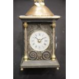 Unusual brass table lighter in the form of a mantel clock. P&P Group 2 (£18+VAT for the first lot