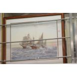 Montague Dawson signed print "The Corsair", framed and glazed, 75 x 60 cm. This lot is not available
