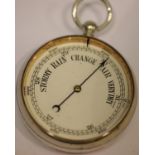 Stainless steel Goliath hand held antique barometer, appears to be working but unchecked. P&P