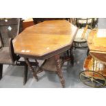 Octagonal walnut table. This lot is not available for in-house P&P.